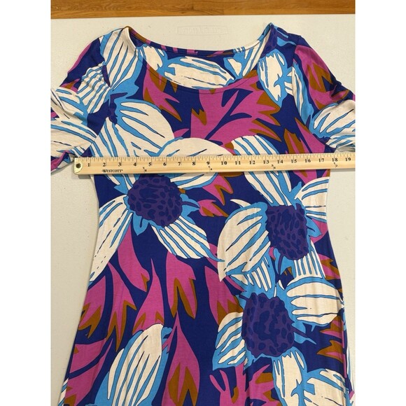 Soft Surroundings Maxi Dress Women Medium Floral 3/4 Sleeve Cruise Bloom Stretch - Picture 7 of 8